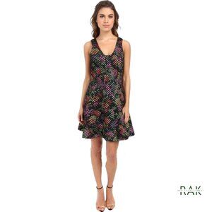 TRINA TURK "Renita" Multi-Colored Floral Netted Overlay Dress | Size S